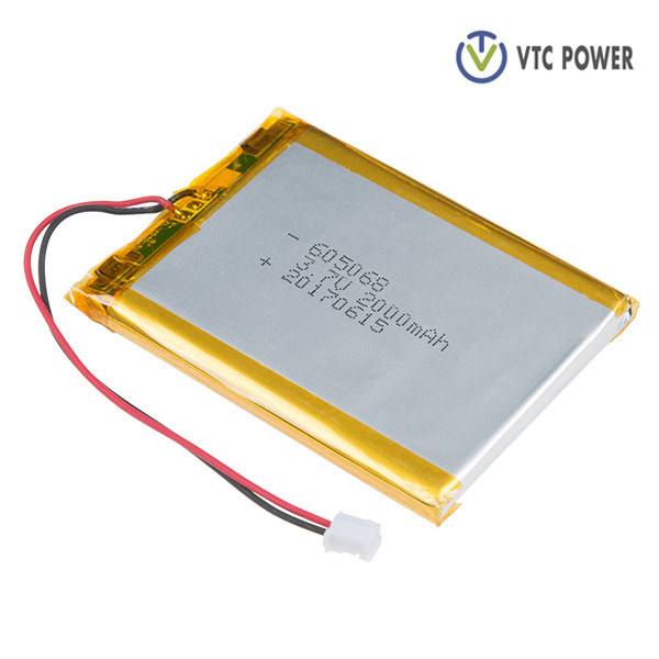 Batterie au lithium polymère 3,7 V 2000 mAh.